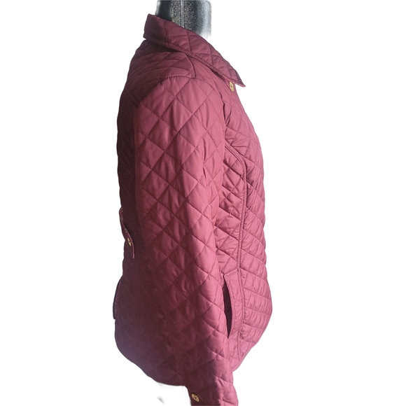 C Wonder Quilted Burgundy Lightweight Jacket S - Picture 3 of 6